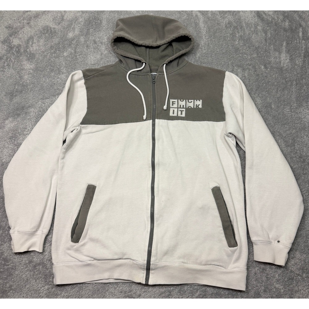 Vintage Special Blend Forum Foursquare Hoodie Mens L Gray F**k It Full Zip Y2K